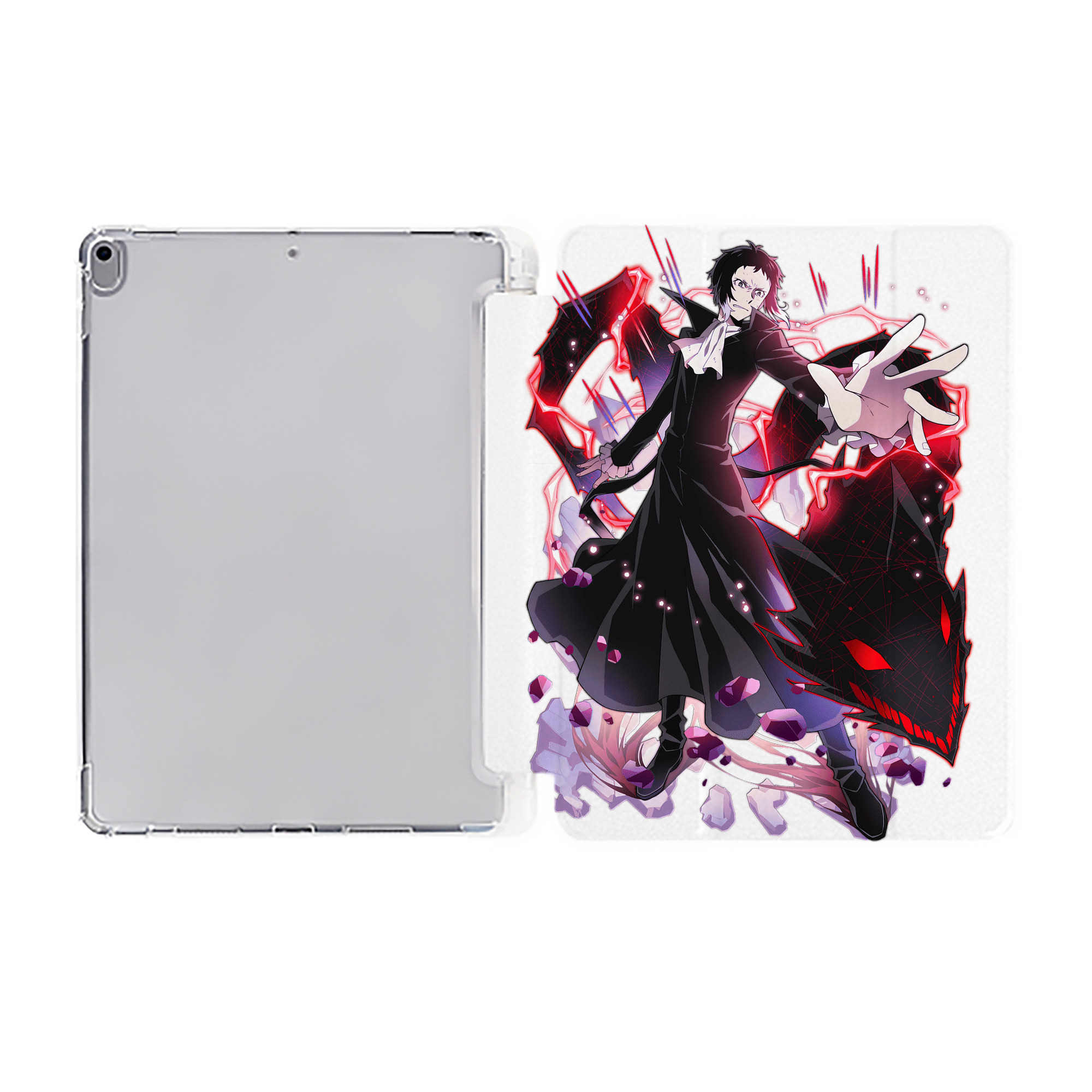 （画像用） 文豪ストレイドッグス Bungo Stray Dogs IPad ケース ペン収納付き 三つ折りスタンド PUレザー×シリコン 対応機種9.5/10.5/10.9インチ